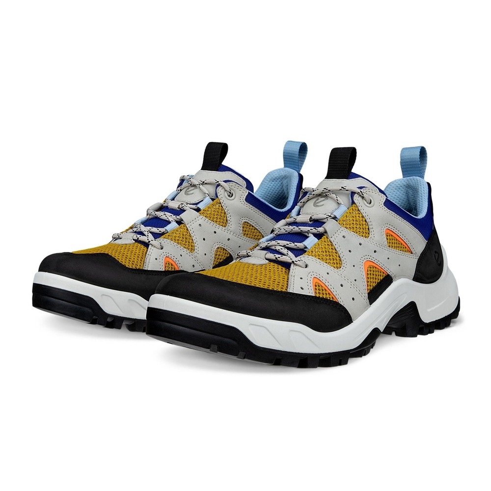 ECCO Offroad Hiking Sneakers Men 9/9.5 EU 43 Yellow Blue Gorpcore Trail Trainers